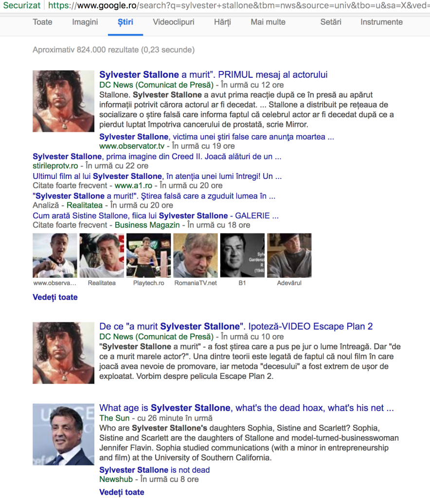 Sylvester-Stallone-Hoax-Google -results
